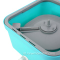 Square Spin Mop Bucket Set dengan Wringer (2 isi ulang)